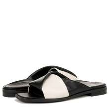 Vionic Miramar Sandals Women's US 9.5 Black Leather Square Toe Slides ZOGG1233 - 黑色 - 查看 1