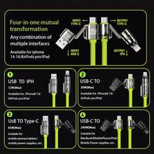 Kabel Pengisian Cepat 4-in-1 dengan Daya Maksimum 240W, Kabel Pengisian Ganda Dua Kepala dengan Port USB-A/Type-C/Lightning, Kompatibel dengan iPhone 17 Air/16/15/14 Plus/13/12/11 Pro Max, S25/S24/S23, dan Perangkat Lainnya, Kabel Pengisian Super Cepat 240W, Kombo Kabel Pengisian Cepat Multifungsi 4-in-1 dengan Port USB-A/Type-C/Lightning, Cocok untuk Tablet dan Perangkat Lainnya - MultiWarna - View 7