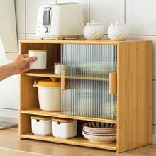 Countertop Storage Cabinet, Kitchen Countertop Condiment Storage Cabinet, Bowl And Plate Organizing And Storage, Kitchen Tableware Storage - 彩色 - 查看 1