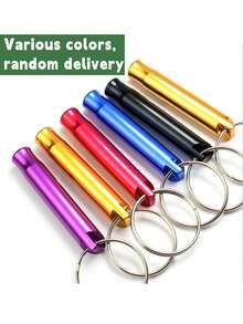 6pcs/3pcs Colorful Outdoor Survival Whistle, Camping Survival Whistle, Aluminum Alloy Whistle, Portable Multifunctional Gold Whistle, Outdoor Safety Survival Equipment, Outdoor Supplies, Survival Whistle, Fire Rescue Metal Whistle, Hiking Camping Gear, Training Camp Supplies, Swimming Accessories, Essential For Wilderness Survival, Outdoor Game Costume, Holiday Items, Random Color Shipped