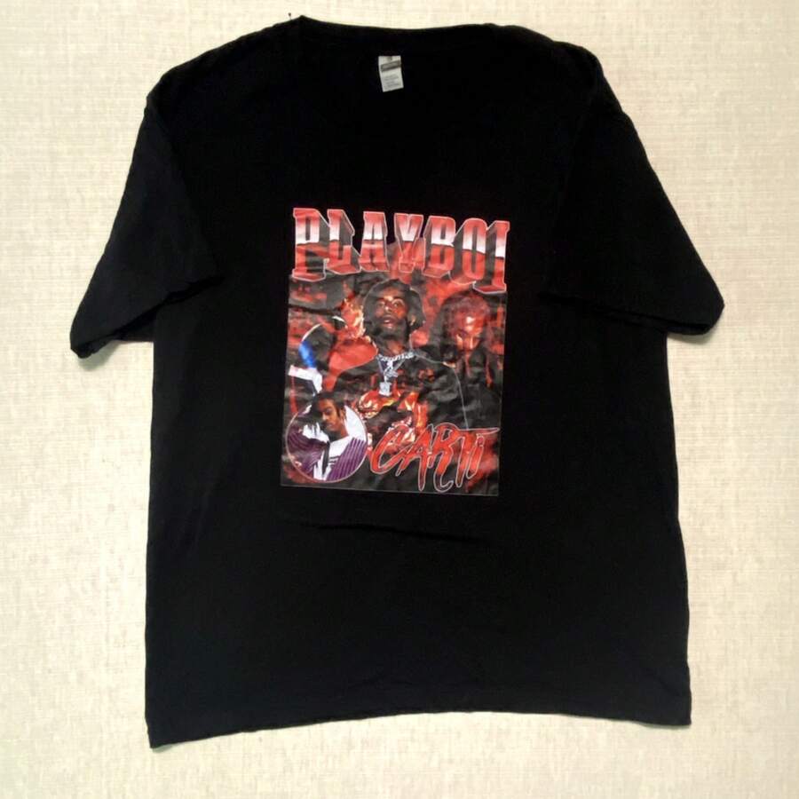 Camiseta de rapero Carti Gildan talla grande - Negro - Ver 1