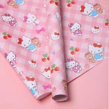 Sanrio 1 pieza Caja de regalo de Navidad de Sanrio, papel de embalaje con diseño de Meileti Kulomi Yugui Gou Katie Cat, papel de embalaje de regalo exquisito, papel couché grueso para embalaje de regalo universal, papel de embalaje de regalo con dibujos animados de animales lindos, embalaje de regalo de alta calidad