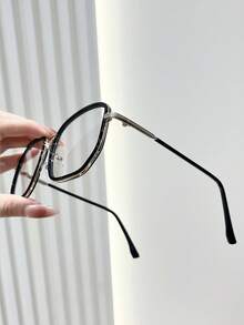 1pc Women Square Multicolor Plastic And Metal Modern Simple Style Never Outdated Clear Glasses Outdoor Travel Vacation/Holiday Office Street-Photography Back-To-School Daily Life Essentials Holiday Gift Suitable For All Face Shapes Accessories