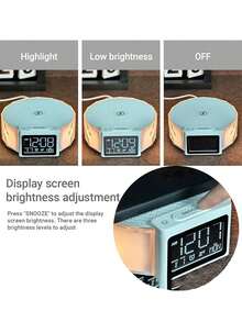 1 Pezzo Sveglia con Ricarica senza fili Veloce 15W, Sveglia Digitale con Altoparlante, Lampada da Notte per Camera da Letto, Luce Notturna RGB a 5 Colori, Modalità Snooze, Sveglie per Camera da Letto, Lampada da Comodino, Lampada Decorativa da Scrivania, Regali Creativi, Camera da Letto, Stagione Scolastica, Uffici (NB: La Funzione di Ricarica senza fili Supporta Solo Prodotti Compatibili con la Ricarica senza fili)