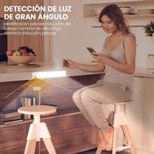 SEASKY Luz Led Sensor de Movimiento de 6000K con 74 Luz LED, Sin Parpadear, Protección Ojos,3 Color, 3M Inducción y Brillo Ajustable, Luces para Debajo Closet, Lampara Pared Led Recargable Barra - Plata - Ver 3