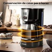 Cafetera programable de goteo de 12 tazas, función de reserva de 24 horas, opciones de café de aroma fuerte, aislamiento de 2 horas, filtro permanente, jarra de vidrio de 1.8, pantalla LCD DPS1-Plus - 1 - Ver 9