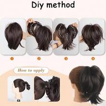 Pferdeschwanz-Verlängerungsklammer-Clip Kurze Pferdeschwänze Haarverlängerungen für Frauen, synthetische wellige Haarverlängerungen für den täglichen Gebrauch