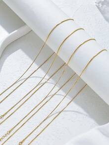 Mazuer 1pc Vintage Chic Romantic Stainless Steel 18K Gold Plated Geometric Chain Necklace, Jewelry Gift For Women, Suitable For St. Patrick's Day, Daily, Date, Christmas, Holiday Party