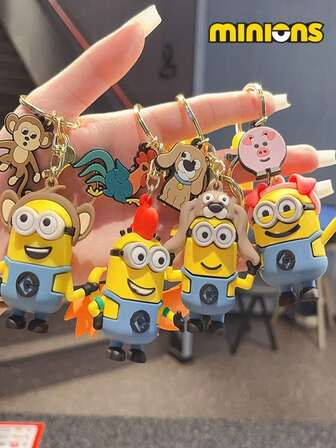  1pc Minions 12 Zodiac Series Fashionable Metal Pendant, School Stationery, Suitable For Hanging On Keys, Bags, And Various Decorative Items, Can Be Given As A Gift To Friends