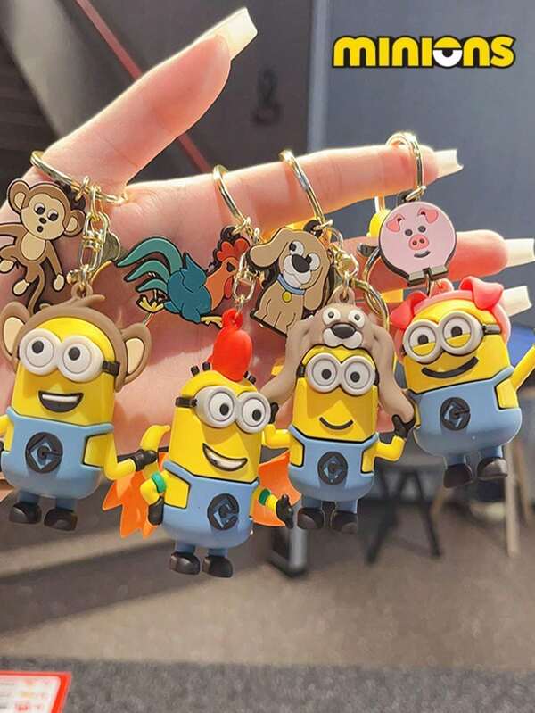 Minions 1pc Minions 12 Zodiac Series Fashionable Metal Pendant, School Stationery, Suitable For Hanging On Keys, Bags, And Various Decorative Items, Can Be Given As A Gift To Friends