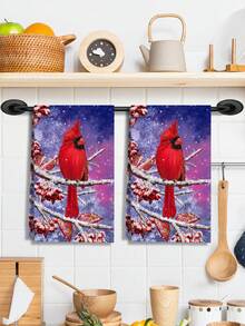 2pcs/4pcs Christmas Napkins Kitchen Decor Hand Towels, Modern Minimalist Multi-Purpose Kitchen Cloths, Suitable For Kitchen, Bathroom, Living Room, Dining Room, Bedroom, Christmas Gift - Multicolor - View 8