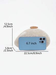 Bolso de mano de acrílico con forma de concha para la noche, bolso de noche con brillo blanco nieve, bolso de novia para mujeres para boda, citas, fiesta, baile de graduación, perfecto como regalo para vacaciones