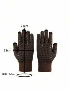 1 Paar berührungsempfindliche rutschfeste gestrickte Handschuhe, warm und schützend für Outdoor-Radfahren im Winter, einfarbig aus Polyester
