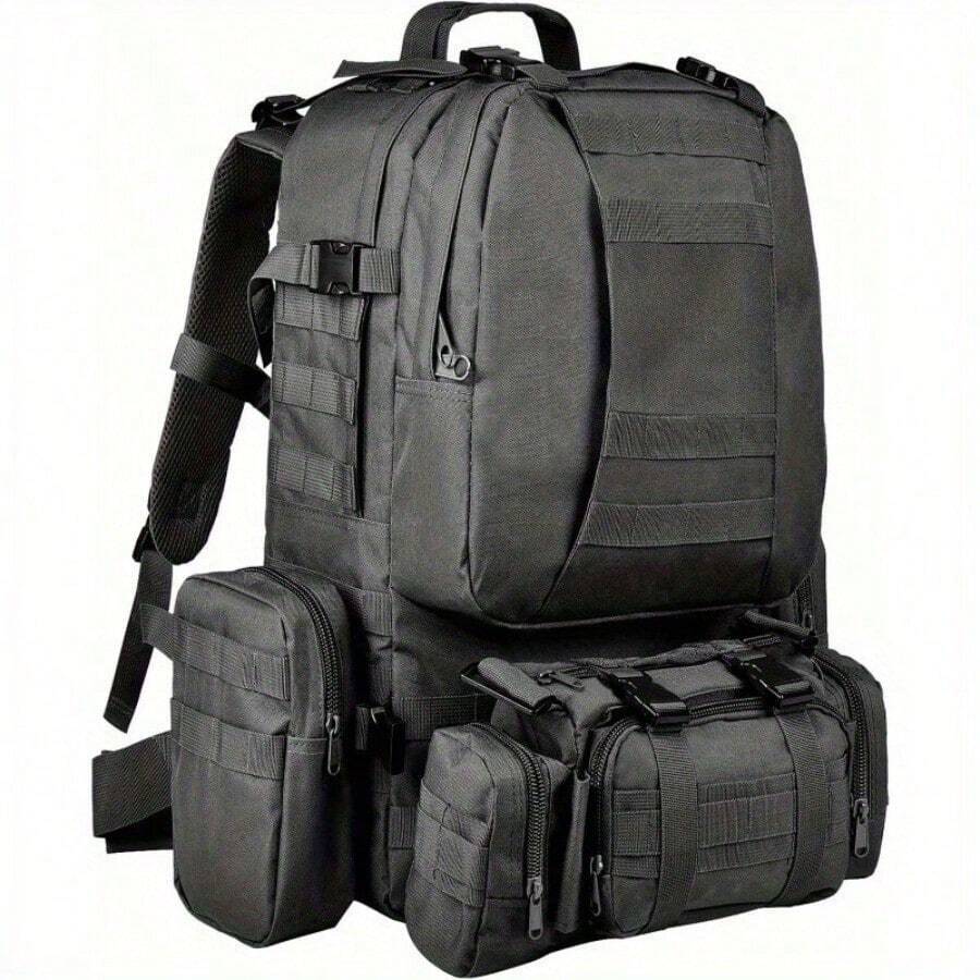 Backpack 60L Large Assault Pack Detachable Molle Bag Man Backpacks HkingTraveling Bags Survival Outdoor Pack Molle Pack For Trekking Hunting Bag