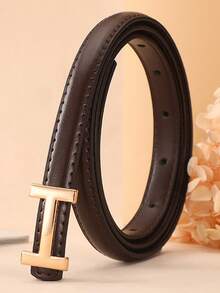 1 件/套男女通用简约百搭细腰带，女式简约百搭细腰带适合裙子、衬衫、裤子，轻盈奢华腰带 - 彩色 - 查看 4