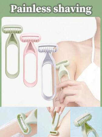 1 件/3 件/5 件手动剃须刀、脱毛工具、光滑温和的脱毛器、物理脱毛器、适用于腋窝和腿部、具有防刮保护、夏季无刺激腋窝剃须刀、女士腋窝剃须刀、剃须刀、美发沙龙美发产品及配件、美容旅行必需品