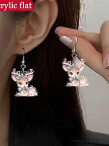 1 par de pendientes de árbol de Navidad elegantes y versátiles, árbol de Navidad francés envuelto con gotas de agua y pendientes con borlas