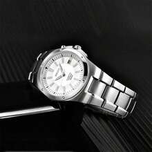 Seiko Ceas bărbătesc cu cuarț - stil business casual, curea metalică, sticlă minerală, rezistență la apă 100 m, afișaj dată SKA397J1/SKA393J1