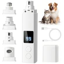 4-Speed Low Vibration Electric Pet Nail Grinder With LED Lights, Cat Dog Nail Clippers, Painless Paws Grooming & Smoothing Tool For Large Medium Small Dogs/Cats, Type-C Rechargeable, Includes Dust Cover - Multicolor - View 15