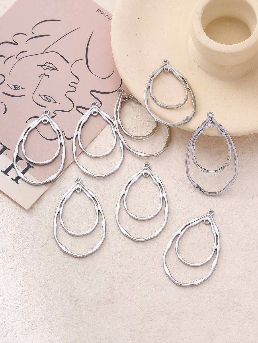 8 hạt charm hợp kim hình giọt nước dùng để làm hoa tai, vòng cổ, vòng tay DIY - Xem 1