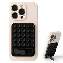 2-In-1 Silicone Suction Cup Phone Holder, With Suction Cup And Stand, Compatible With Iphone And Android Phones, Selfie, Video And Live Streaming Sticky Stand, Strong Suction Silicone Phone Protective Case, With Metal Stand Foldable On Desktop, TPU Soft Leather Texture Anti-Slip, Fashionable And Multifunctional - Multicolor - View 13