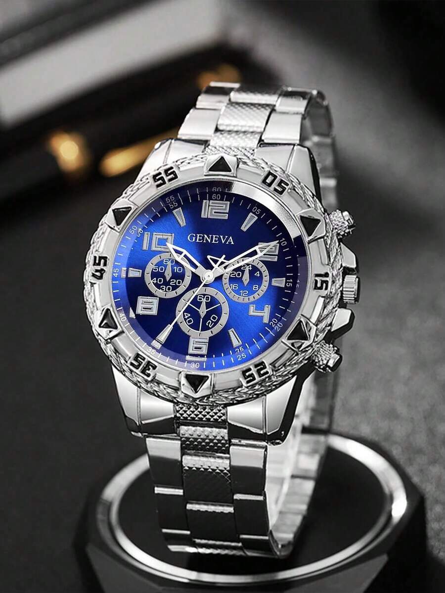 1 Piece/Set Men's Business Popular Three-Eye Mixed Scale Quartz Watch, Fashionable Casual Decorative Watch, Suitable For Birthdays, Anniversaries, Valentine's Day The Most Ideal Gift
