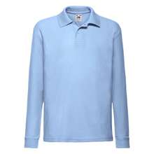 Fruit of the Loom Childrens/Kids LongSleeved Polo Shirt (Sky Blue) - 藍色 - 查看 1