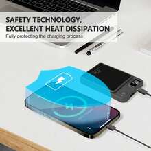 10000mAh Magnetic Wireless Power Bank, 22.5W Fast Charging, Compatible With IOS 17/16/15/14/13/Pro/Mini/Pro Max, Portable Charger, Suitable For Outdoor Travel, Camping And Emergency Backup, An Ideal Gift For Family And Friends - 黑色 - 查看 8