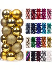 24-Pack Multipurpose Shatterproof Christmas Decorations Set: Versatile 1.2-Inch Mini Plastic Ball Ornaments With Premium Electroplated Coating For Complete Christmas Tree Decorating, Comprehensive Holiday Home Decor Arrangements, Large Christmas Party Supplies, Wedding Festival Decor, And As Essential Components For DIY Craft Projects - Multicolor - View 3