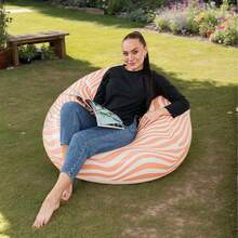 大型充气懒人沙发椅，豆袋沙发，榻榻米客厅用品 - 彩色 - 查看 4