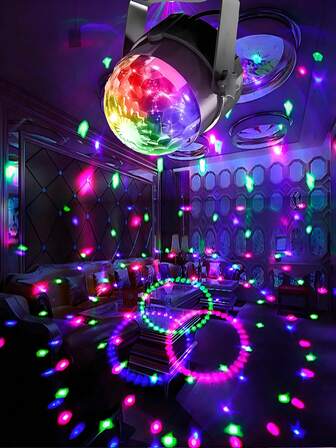 LED Disco Ball Light - Multifunctional Indoor Crystal Magic Ball Projection Lamp, USB Powered, LED Light Source, Suitable For Parties, Dance Halls, Karaoke, Room Decor, Suitable For Christmas, Halloween Atmosphere Decoration, Holiday Gift For Friends And Family