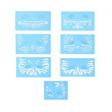 7pcs/Set Reusable Face Paint Stencil Body Painting Template Facial Makeup Tattoo Design Tools