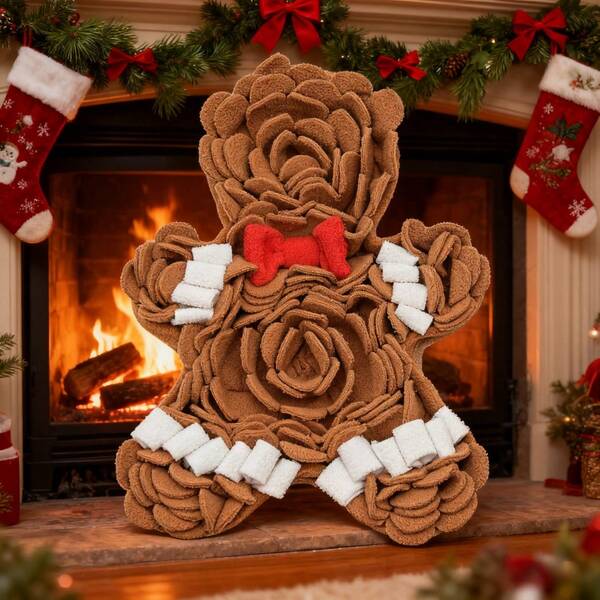 BJAYPET وسادة رائحة رجل الزنجبيل من سلسلة عيد الميلاد 2025، وسادة رائحة حيوانات أليفة جديدة/وسادة تنقيب الأنف/لوحة عمل الأنف/لعبة تدريب بطيئة التغذية للكلاب