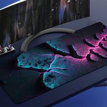 1pc Minimalist Crack Texture Gaming Mouse Pad Multicolor Abstract Mousepad Extended Large Laptop Keyboard Non-Slip Rubber Base With Stitched Edges For Home Office Computer Keyboard Laptop