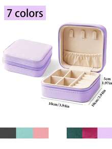 1 pièce Boîte à bijoux de voyage portable, boîte de rangement pour bijoux en PU imperméable, petits bijoux, cabinet d'affichage de bijoux détachable, convient pour les colliers, bagues, boucles d'oreilles, montres, pendentifs, indispensable de voyage, indispensable pour le dortoir universitaire, cadeau pour femmes, cadeau d'Halloween/Noël