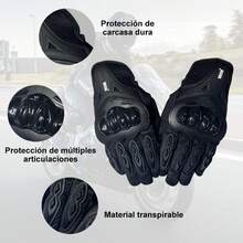 1 Par Guantes Proteccion Para Motocicleta Pantalla Táctil Dededo, Guantes de moto, guantes de moto antideslizantes, pantalla táctil dedo completo nudillos duros guantes de moto, conducción protección completa de los dedos, motocicleta - Negro - Ver 2