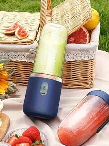 二合一便携式榨汁搅拌机,USB充电 - 六刀片双杯设计,是制作冰沙、奶昔和冰饮的理想之选 - 健康达人的完美礼物,适合旅行、工作或居家使用,容量16.91盎司,便携式榨汁机 | 现代厨房电器 | 耐用塑料机身,榨汁机底座 - 彩色 - 查看 10