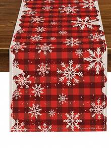 1 buc. Crăciun, alergător de masă, Moș Crăciun, om de zăpadă, ren, roșu, negru, bivol, carouri, fulg de zăpadă, poinsettia roșie, fructe de pădure, casă de vacanță, bucătărie, restaurant, decorare de masă, alergător de masă