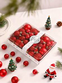 42 buc bile decorative de Crăciun de 3/4/5 cm, ornamente din plastic, globuri de Crăciun, decorațiuni suspendate, bile pictate, potrivite pentru bradul de Crăciun, acasă, exterior, cameră, dormitor, decor de Anul Nou, decorațiuni de Crăciun, articole pentru petreceri, ornamente de sărbători, set cadou pentru prieteni și familie decor acasă decor cameră iarnă