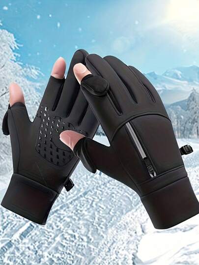 Herbst/Winter Radfahren Warme Winddichte Handschuhe, Outdoor Sport Laufen Angeln Radfahren Skifahren Handschuhe, Unisex Kältebeständige Handschuhe