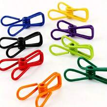 10 Pieces Of Windproof Multi-Purpose Metal Clips - Anti Slip, Strong Grip, Diverse Colors, Food Bag Sealing Clip, Drying Rack