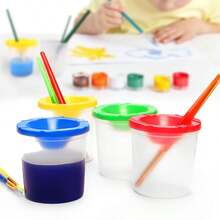 1 pieza Taza para pinceles con estilo INS anti-salpicaduras, diseño minimalista coreano, especialmente para estudiantes de arte, proporciona compartimentos convenientes para pintura y función de limpieza de pinceles. La paleta anti-derrames ayuda a mantener el escritorio limpio y evitar que la pintura se disperse. Perfectamente adecuado para dibujar, pintar al óleo, acuarela y otras creaciones artísticas, lo que permite que cada obra de atalla grande sea más refinada y proporciona una experiencia de talla grandetura más eficiente y limpia (el estilo de color se envía al azar)