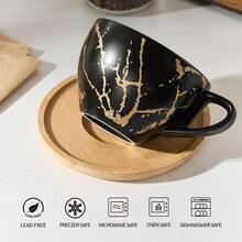 Ceramic Espresso Cups With Saucers And Metal Stand Small 4 Oz Porcelain Demitasse Cups Set Of 6 Cute Cappuccino Coffee Cups For Double Espresso Tea Marbling White Black