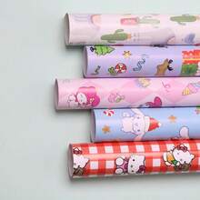 Sanrio 1 pieza Caja de regalo de Navidad de Sanrio, papel de embalaje con diseño de Meileti Kulomi Yugui Gou Katie Cat, papel de embalaje de regalo exquisito, papel couché grueso para embalaje de regalo universal, papel de embalaje de regalo con dibujos animados de animales lindos, embalaje de regalo de alta calidad