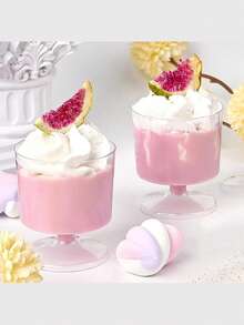 2oz Or 5oz Mini Dessert Cups, Clear Glass Cups, Mini Ice Cream Cake Dessert Cups, Profiterole Appetizer Cups, Mousse Cups, Cake Molds, Suitable For Party, Wedding, Birthday Tasting Cups - Transparent - View 5