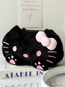 Sanrio 1 PC Sanrio Plush Pen Bag Cartoon Cute Storage Large Capacity High Beauty Hello Kitty Stationery Box Storage Bag Student