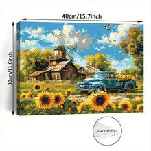 2D Flat, 1pc Framed Canvas Wall Art, Charming Sunflower Canvas Wall Art Wooden Framed Print For Living Room, Bedroom, Kitchen & Office Decor - Perfect Christmas Gift, Perfect For Room Decor 15.7*11.8 Inches/ 40*30cm