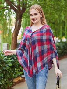 1 pieza Cubierta de lactancia, anti-reflejo, poncho de lactancia para exteriores, cobertura de 360°, con capa de malla, transpirable y privado, diseño de cuello arqueado, delantal de lactancia multifuncional, adecuado para lactancia materna de recién nacidos - Rojo - Ver 7