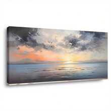 Stunning Ocean Sunset Canvas Wall Art - Modern Abstract Painting With Wooden Frame, Vibrant Orange, Blue & Gray Hues, Perfect For Living Room, Bedroom, Office & Dining Room Decor - High Quality Print On Canvas, Office Artwork | Scenic Sunset Paintin - Nhiều màu - Xem 5