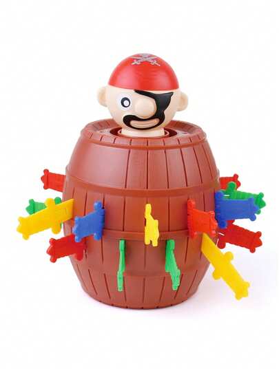 1 Set Juego de Interacción de Cubo de Pirata Miniatura Tablero de Ajedrez - Diversión Colorida de Inserción de Espada, Excelente para Reuniones Familiares, Adecuado como Regalo de Halloween y Días Festivos